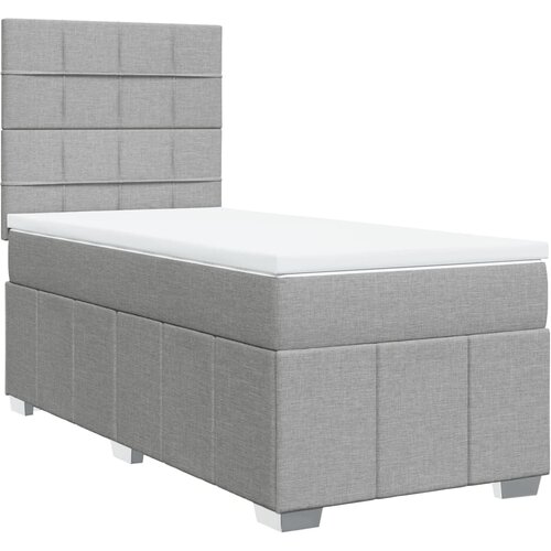 Maison Chic Box spring postelja - Vzmetna postelja z vzmetnico svetlo siva 90x190 cm blago SL17659, (21895201) Cene