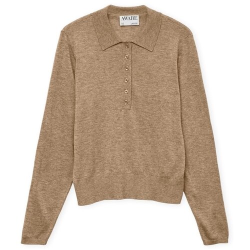 Aware Puloverji Noos Polo Sikita - Natural Melange Bež Slike