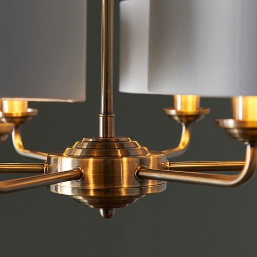  Endon 98936 - Luster na lancu HIGHCLERE 6xE14/28W/230V bela/mesing Slike