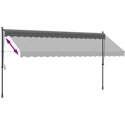 Tenda na uvlačenje antracit 400 x 150 cm od tkanine i čelika Slike