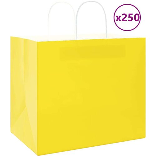  Papirnate vrećice 250 kom s ručkama žute 32x22x28 cm Cijene