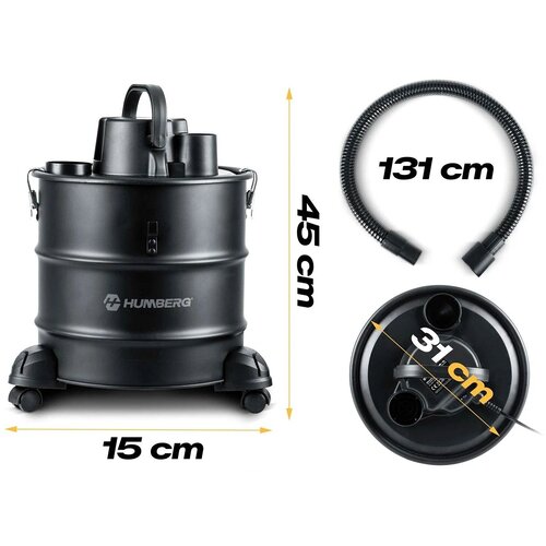 Humberg HM-405 sesalnik za pepel 1000 W 18 L s funkcijo pihanja Slike