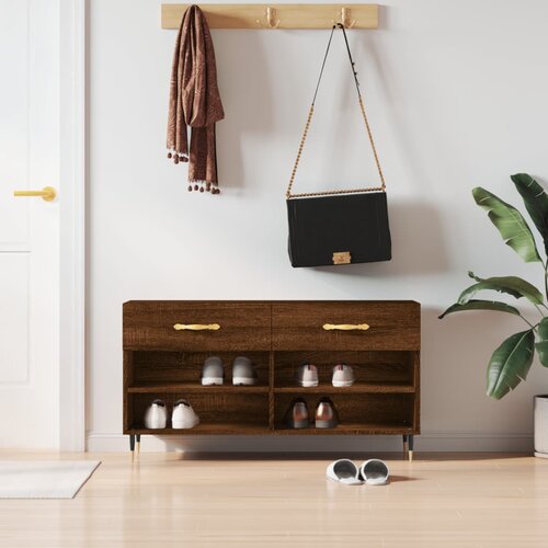 vidaXL Klupa za cipele smeđa boja hrasta 102x35x55cm konstruirano drvo Cijene