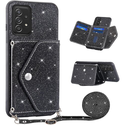 INORCO Ovitek za telefon Samsung Galaxy A73 5G, držalo za kartice, ble&amp;scaron;čeče stojalo, usnjena torbica TPU, (22036359) Slike