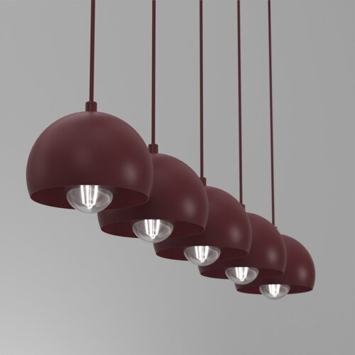  Luster na sajli SOOL 5xE27/15W/230V bordo Slike