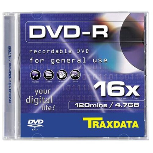 Traxdata DVD-R 4.7GB, 16X, SLIM BOX 1 Slike