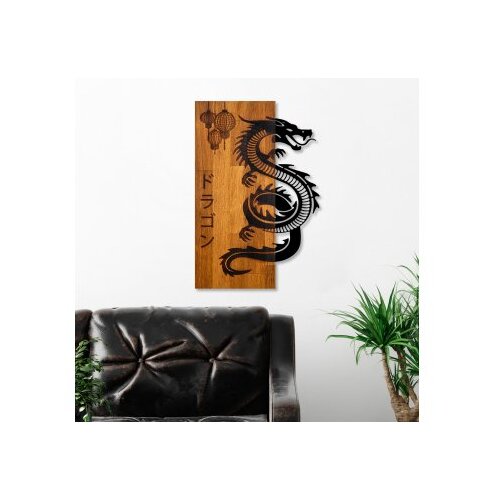Wallxpert Zidna dekoracija Zmaj, 40x58x3 cm, Crna Slike