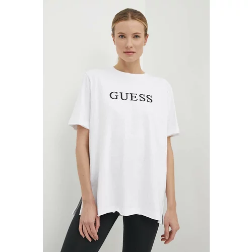 Guess Bombažna kratka majica ATHENA ženska, bela barva, V4GI12 KC641