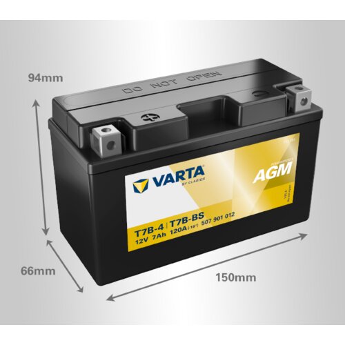 Varta Akumulator Powersports AGM YT7B-BS, 12V, 7Ah, L+ Slike