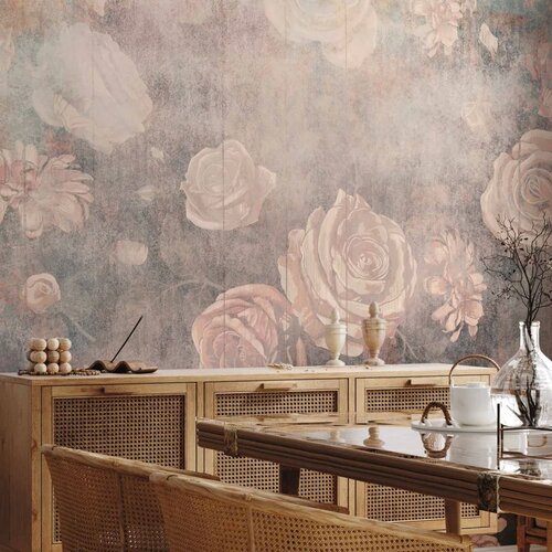  Foto tapeta - Misty nature - orange flowers on a non-uniformly textured background 392x280 Slike