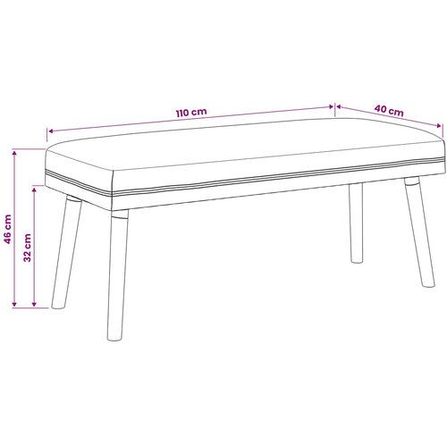  Klupa Jednobojno Krem 110 x 40 x 46 cm Boucl&amp;eacute; Slike