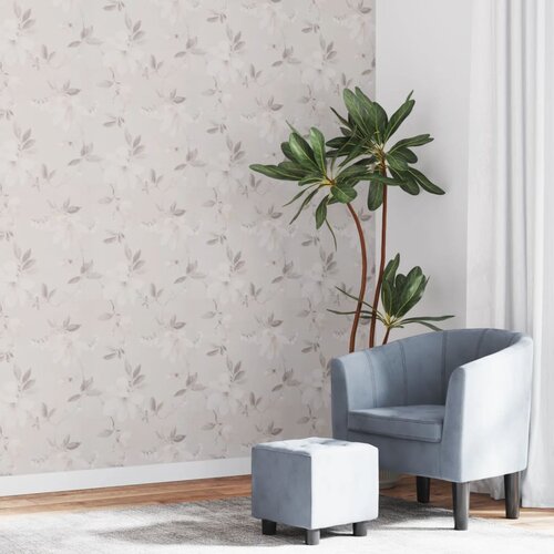 vidaXL Zidna tapeta 3D s cvjetnim uzorkom siva 10 x 0,53 m netkana Cijene