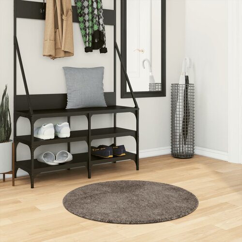 vidaXL Preproga ISTAN visoka vlakna sijoč videz siva Ø 80 cm Cene