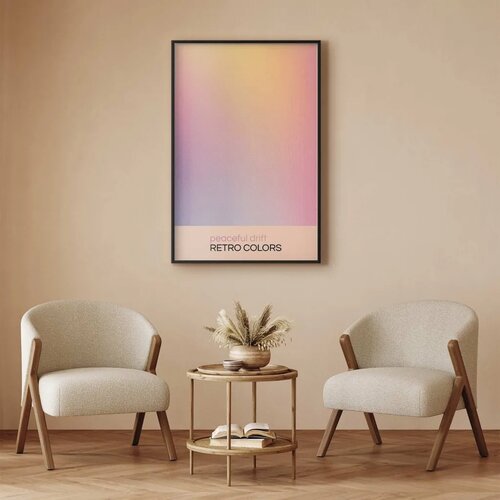  Plakat - Peaceful Drift - Delicate Pastel Shades Creating a Harmonious Whole 60x90 Crni okvir Slike