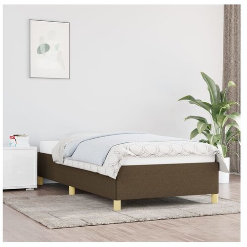  Posteljni okvir temno rjav 100x200 cm blago Cene