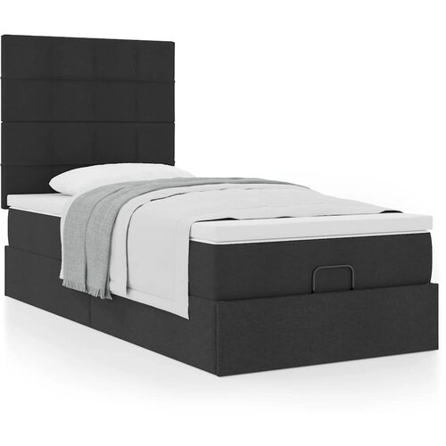 vidaXL Otomanski okvir kreveta s madraca crni 100x200cm tkanine Cijene