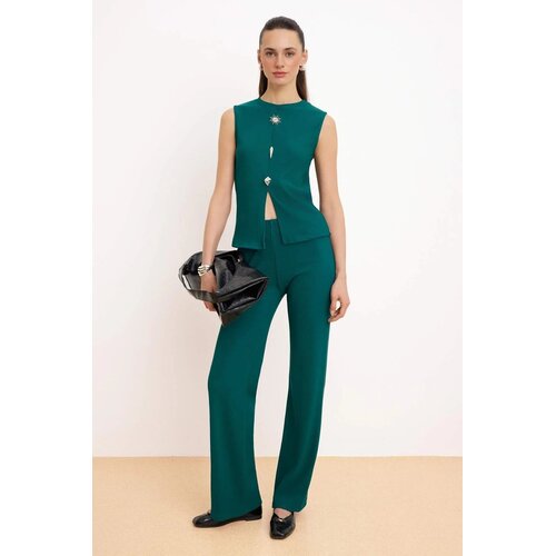 TRENDYOLMILLA ženski set top i pantalone Twoaw26Au00083, Smaragdno Zelena-Zelena Cene