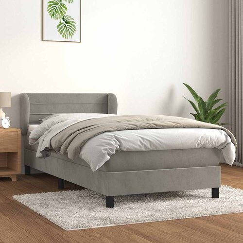  Box spring krevet s madracem svjetlosivi 90x190 cm bar&scaron;unasti Cijene