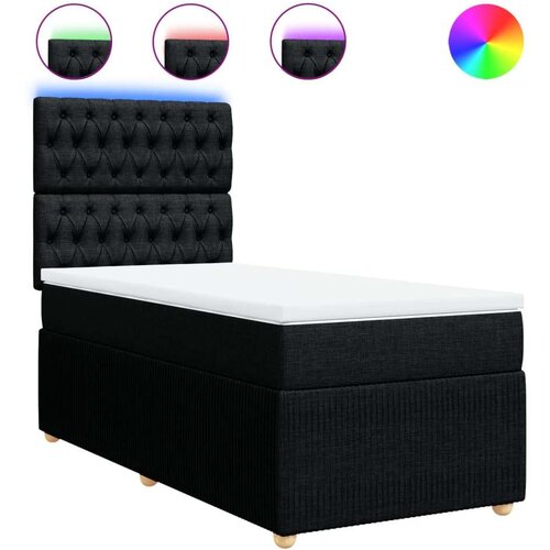 vidaXL Krevet s oprugama i madracem crni 90x200 cm od tkanine Cijene