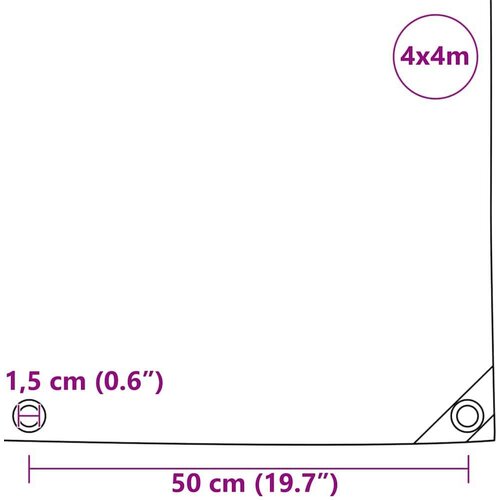 VidaXL Cerada 650g / m&amp;sup2; Bež 4 x 4 m Platno s PVC premazom Slike