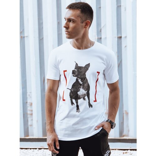 DStreet T-shirt męski z nadrukiem biały Slike