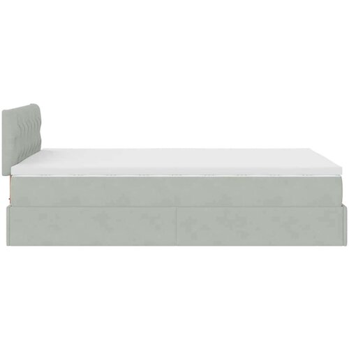 VidaXL okvir za krevet s madraca svjetlosivi 120x190 cm bar&amp;scaron;unasti Slike