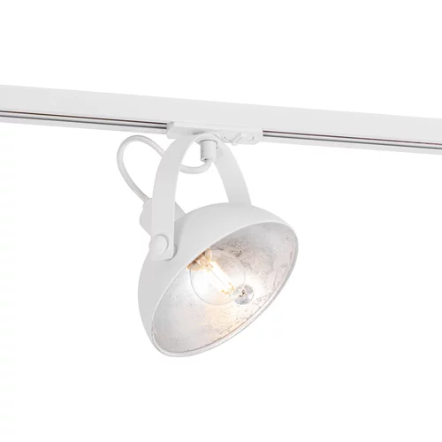 QAZQA Industrijski tračni reflektor bel s srebrno notranjostjo - Magnax