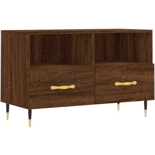 Maison Chic TV omarica - TV stojalo - Televizijska omarica rjavi hrast 80x36x50 cm inženirski les, (21699916) Slike