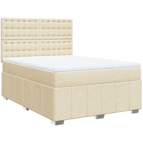 Maison Chic Box spring postelja - Vzmetna postelja z vzmetnico krem 140x190 cm blago SL11860, (21883247) Cene