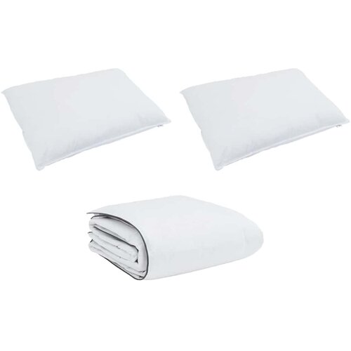 vidaXL Komplet odej z blazino 3 pcs Bela Mikrofibra in bombaž, (5000065332) Cene