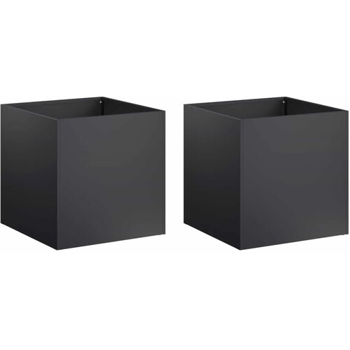  Vrtna saksija 2 kom. Crna 25 x 25 x 25 cm Čelična vrata - Crna 25 x 25 x 25 cm 2 Cene