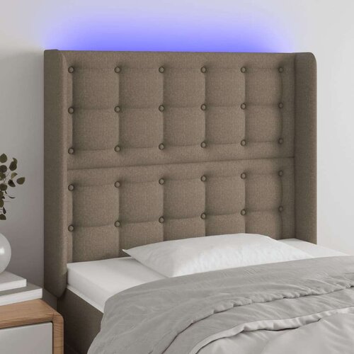 LED posteljno vzglavje taupe 93x16x118/128 cm blago, (20952013) Cene