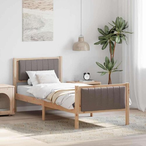  Okvir kreveta Smeđa i taupe 75 x 190 cm Masivna borovina Cijene