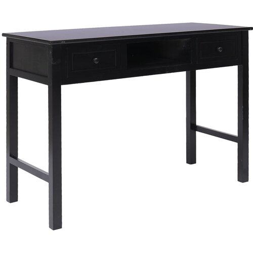 Maison Chic Pisalna miza - Računalni&amp;scaron;ka miza črna 108x45x76 cm trden les pavlovnije, (22080120) Slike