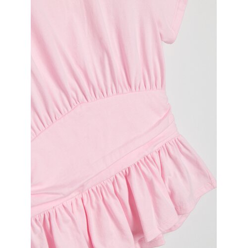 Sinsay Pamučna bluza s peplumom i naborima Slike