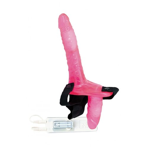 Nmc Dupli ženski strap on sa vibracijom, Roze Slike