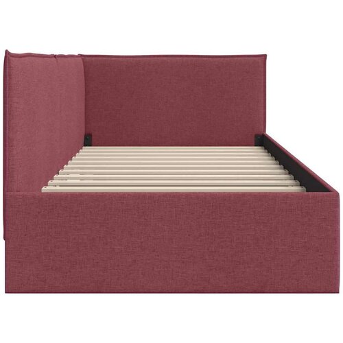 VidaXL Kutni okvir kreveta boja crnog vina 90 x 200 cm tkanina Slike
