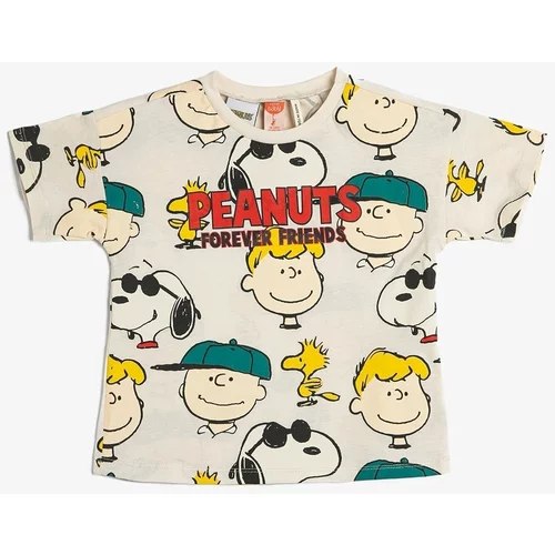 Koton Baby Boy Snoopy Licensed Short Sleeve Crew Neck T-Shirt 3smb10372tk