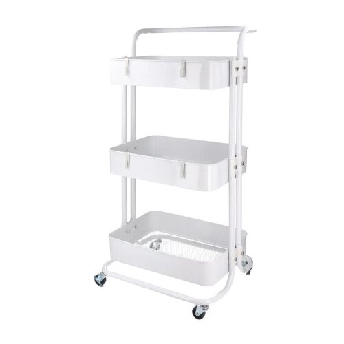 Biro time Lentyna, metalna polica za odlaganje, bela, 43x33x83cm Cene