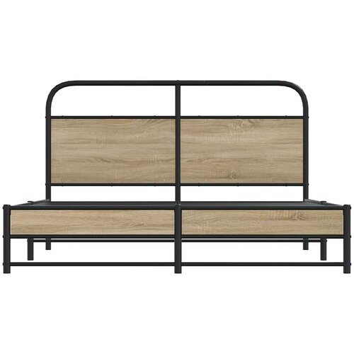VidaXL Metalni okvir kreveta bez madraca boja hrasta 160x200 cm Slike