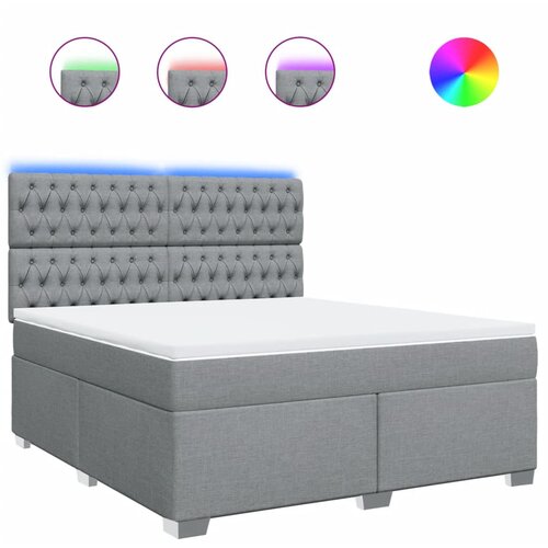 Maison Chic Box spring postelja - Vzmetna postelja z vzmetnico svetlo siva 180x200 cm blago SL5587, (21903837) Cene