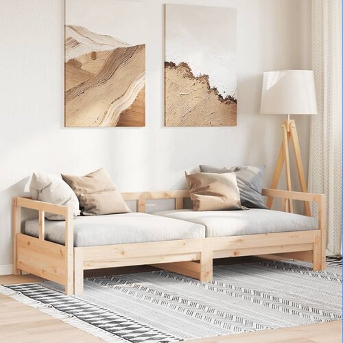 vidaXL Izvlečna postelja brez vzmetnice 90x200 cm trdna borovina Cene