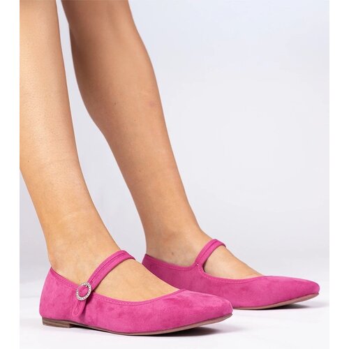 D/CEO marka niezdefiniowana Pink faux-suede ballet flats with rhinestones Marcelina Cijene