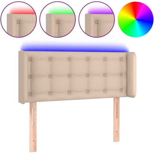 Maison Chic led posteljno vzglavje - vzglavna omarica - nočna omarica kapučino 103x16x78/88 cm umetno usnje, (21709151) Slike