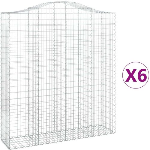  Lučne gabionske ko&amp;scaron;are 6 kom 200x50x220/240cm pocinčano željezo Slike
