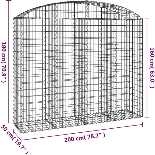  Gabionska ko&amp;scaron;ara s lukom 200x50x160/180 cm pocinčano željezo Slike