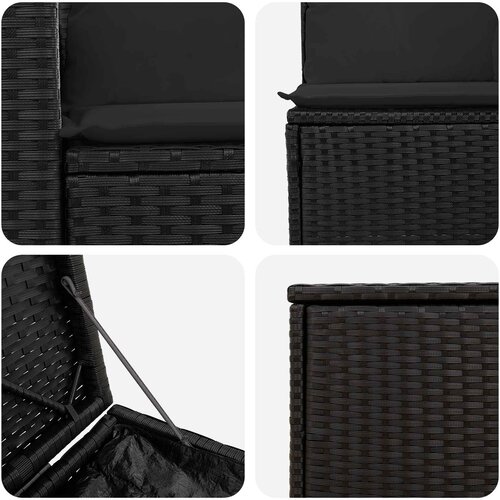  Set sofe 7 kom. Crna 234 x 234 x 85 cm Poli Rattan i čelik Slike