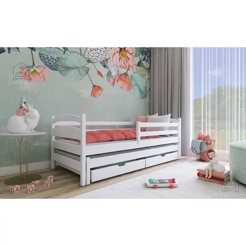 Lano Otroška postelja z dodatnim ležiščem Tosia - 90x190 cm - Bela