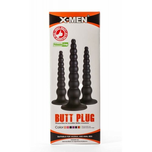 X-Men 7.87&quot; Butt Plug Black S XMEN000205 Cene