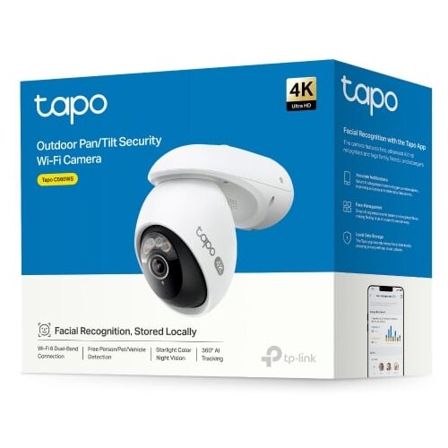 Tp-link Tapo C560WS kamera 4K 8MP(3840&times;2160) H.264, 360&deg; /98&deg; Pan/Tilt, Starlight-Color Night Vision, microSD, dvosmjerni audio, detekcija pokreta, vodootporna IP66, Wi-Fi, Tapo app Cijene